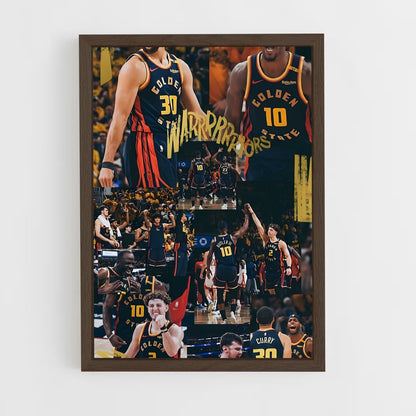 ap-golden state warriors-1 cadre Bois foncé