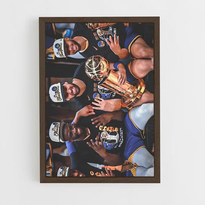 ap-golden state warriors-4 cadre Bois foncé