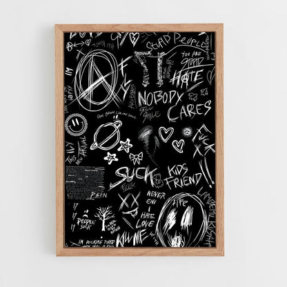 ap-graffiti art-14 cadre Bois clair