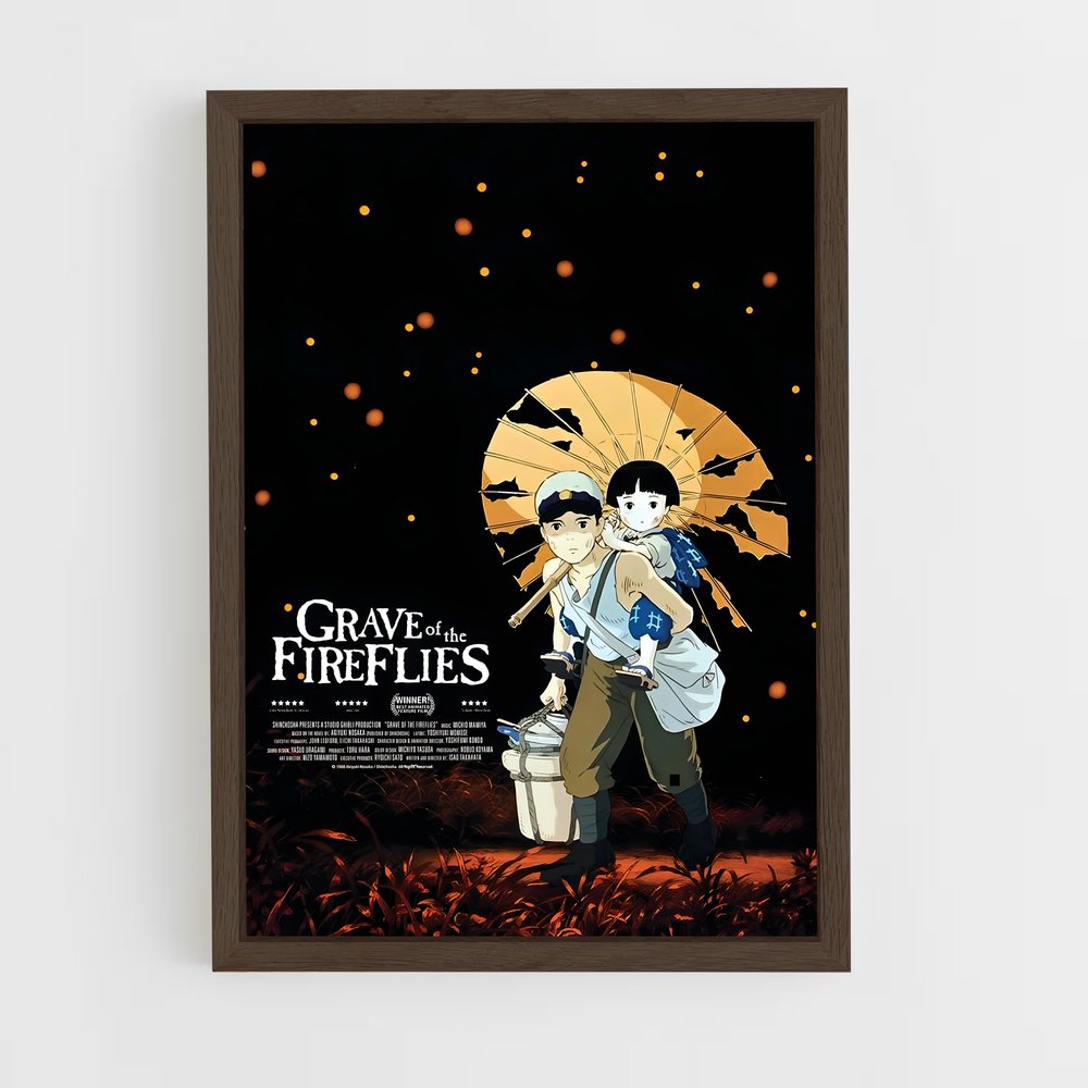ap-grave of the fireflies-1 cadre Bois foncé