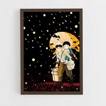 ap-grave of the fireflies-10 cadre Bois foncé