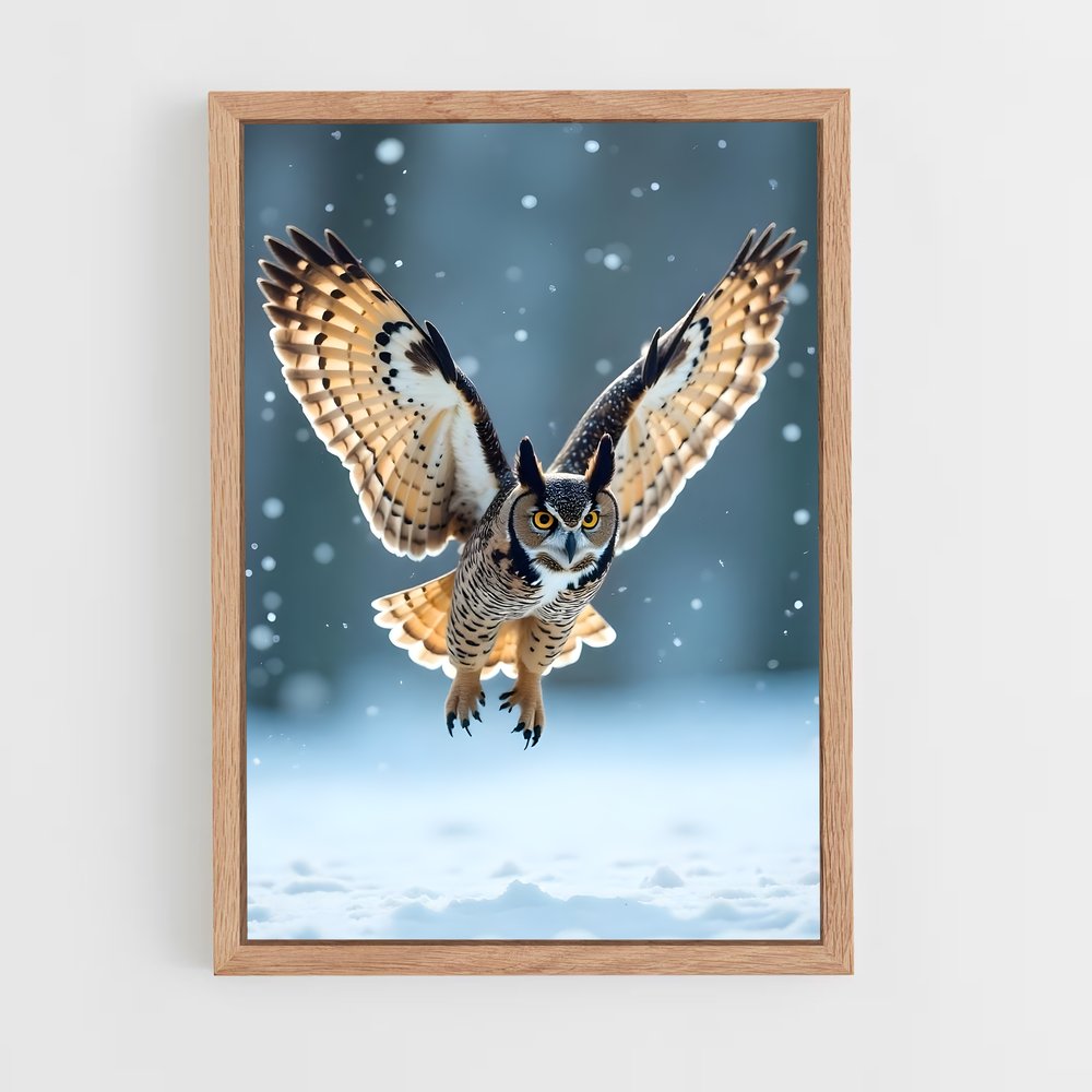 ap-great horned owl-4 cadre Bois clair