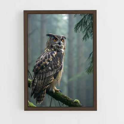 ap-great horned owl-6 cadre Bois foncé