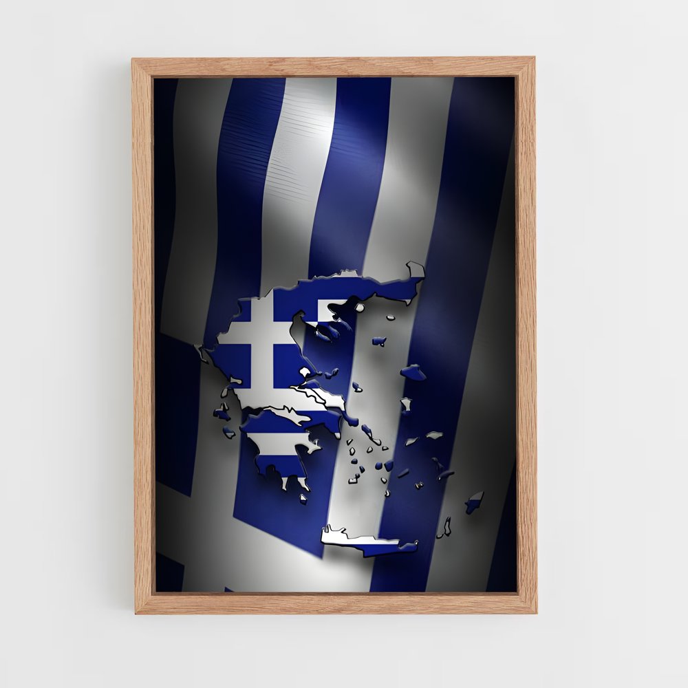 ap-greece flag-8 cadre Bois clair