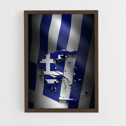 ap-greece flag-8 cadre Bois foncé