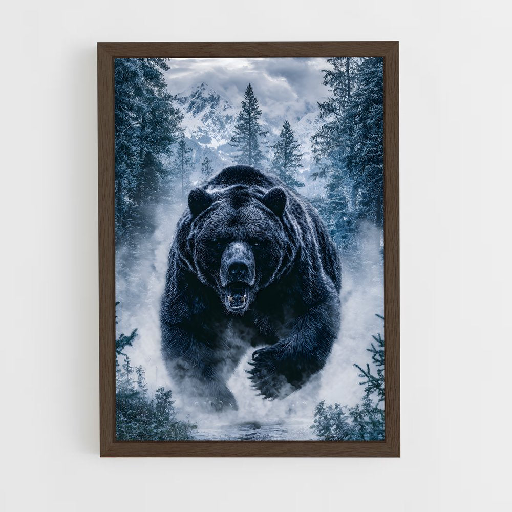 ap-grizzly bear-6 cadre Bois foncé