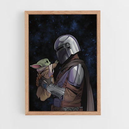 ap-grogu baby yoda-5 cadre Bois clair