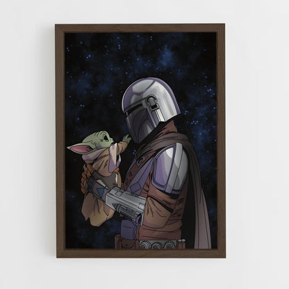 ap-grogu baby yoda-5 cadre Bois foncé
