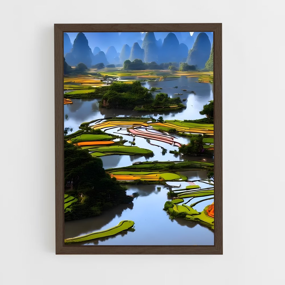 ap-guilin karst-3 cadre Bois foncé