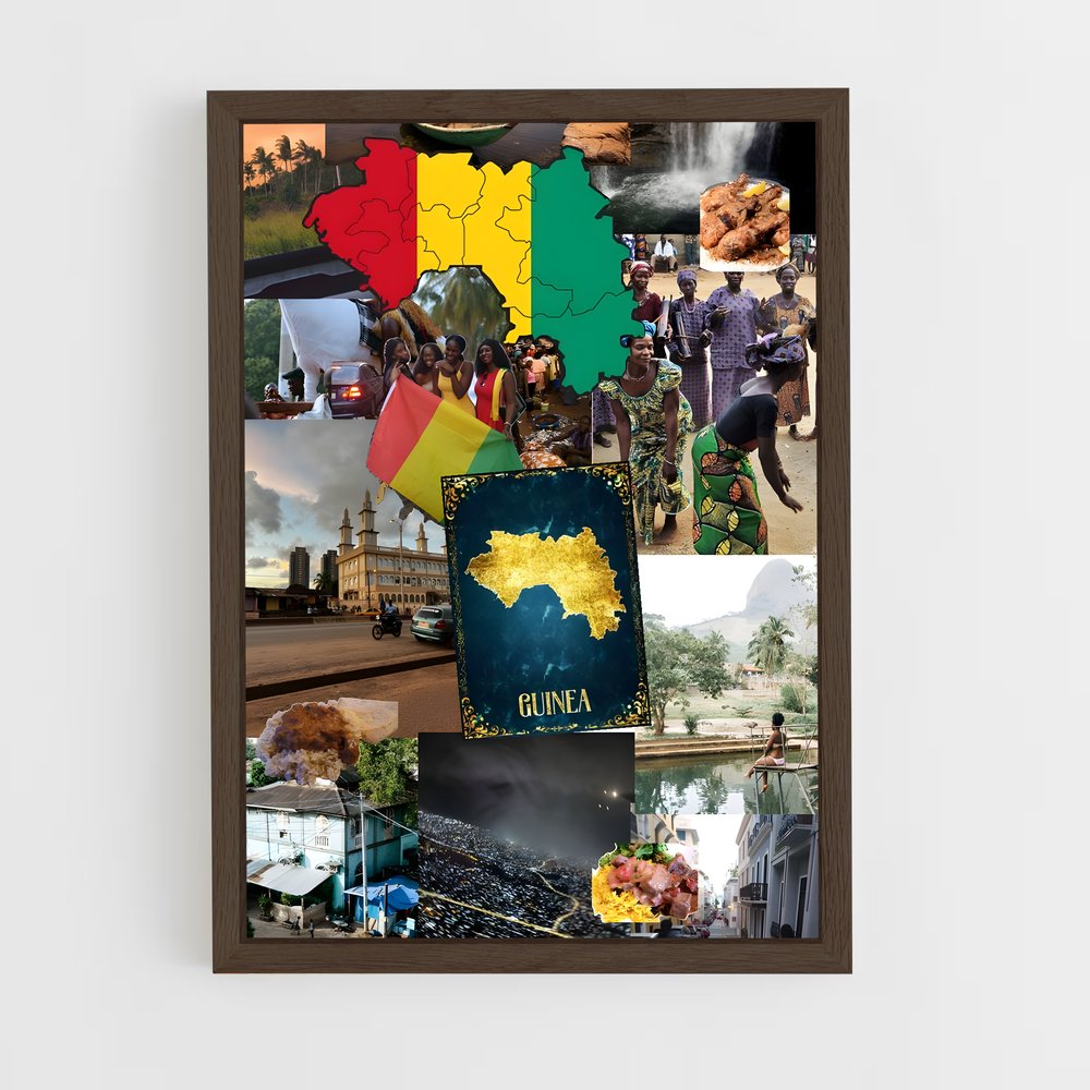 ap-guinea flag-1 cadre Bois foncé