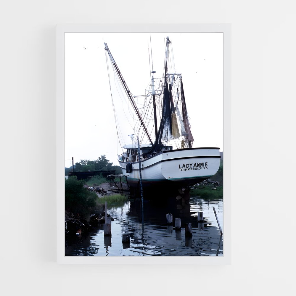 ap-gulf shrimp boats-4 cadre Blanc