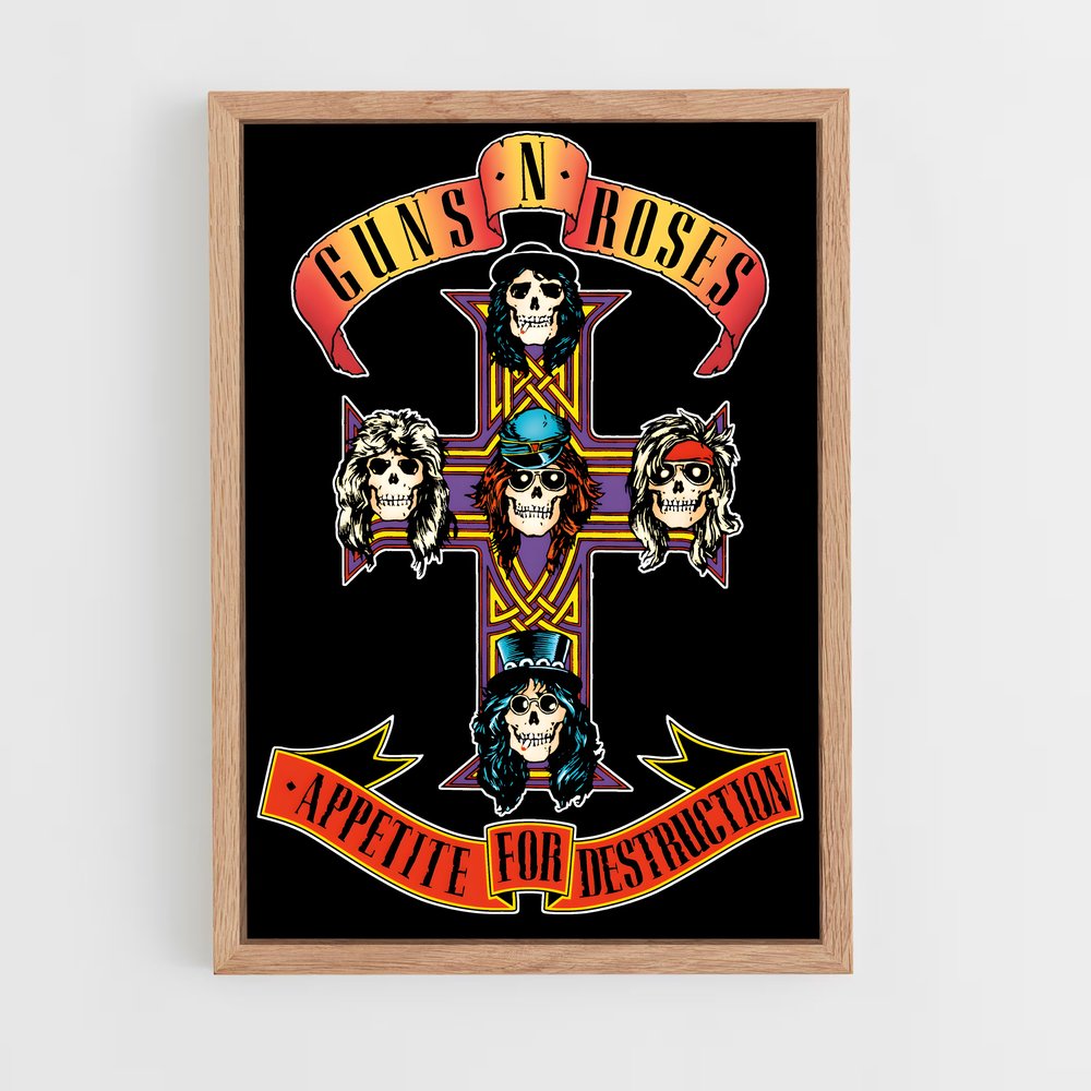 ap-guns n' roses-6 cadre Bois clair