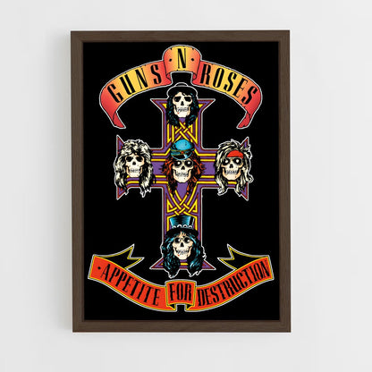 ap-guns n' roses-6 cadre Bois foncé