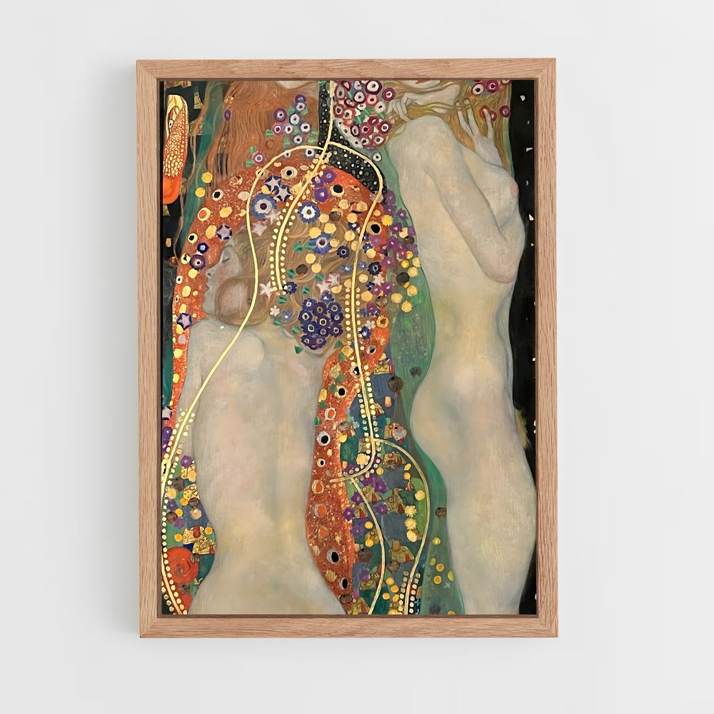 ap-gustav klimt-4 cadre Bois clair