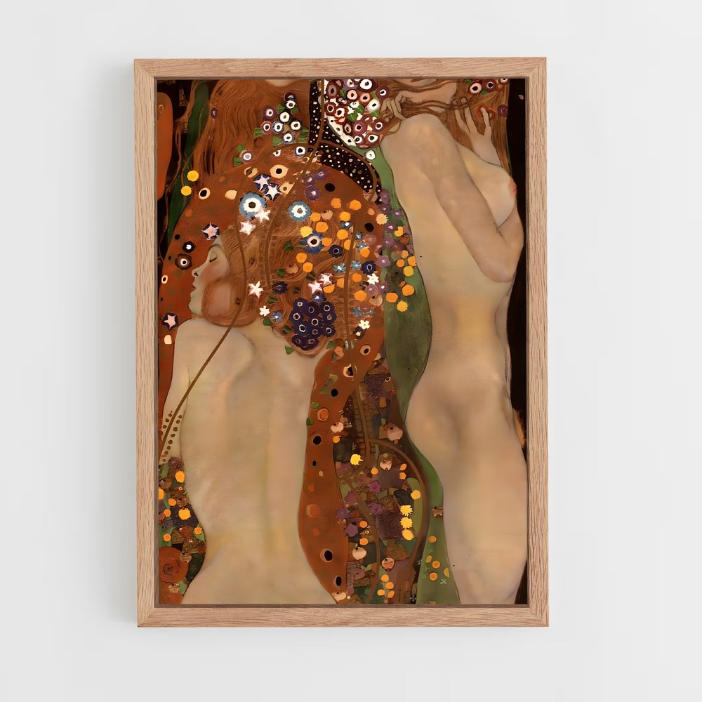 ap-gustav klimt-8 cadre Bois clair