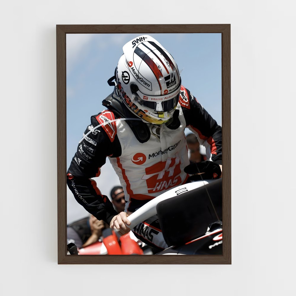 ap-haas f1 team-4 cadre Bois foncé