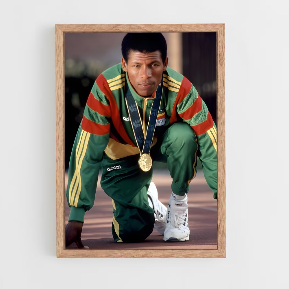 ap-haile gebrselassie-1 cadre Bois clair
