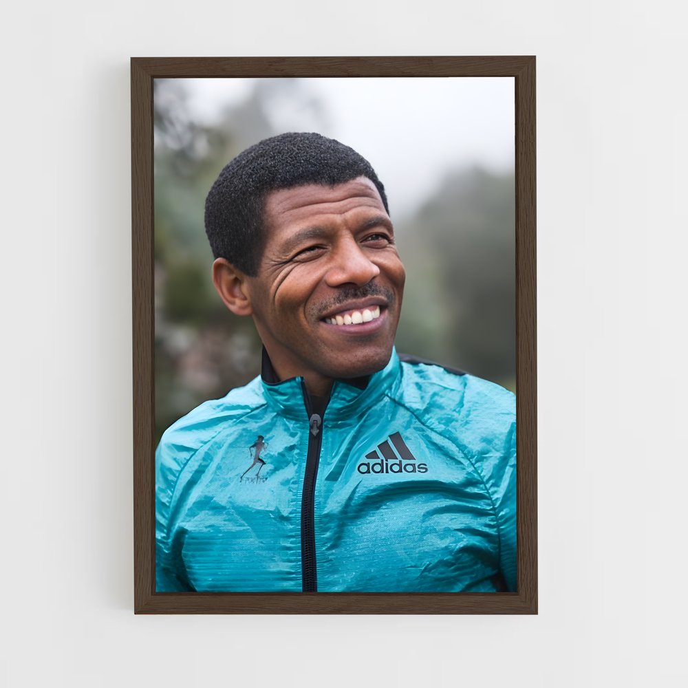 ap-haile gebrselassie-2 cadre Bois foncé