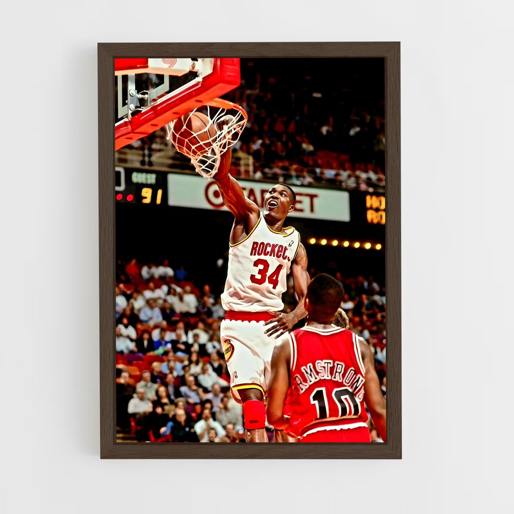 ap-hakeem olajuwon-3 cadre Bois foncé
