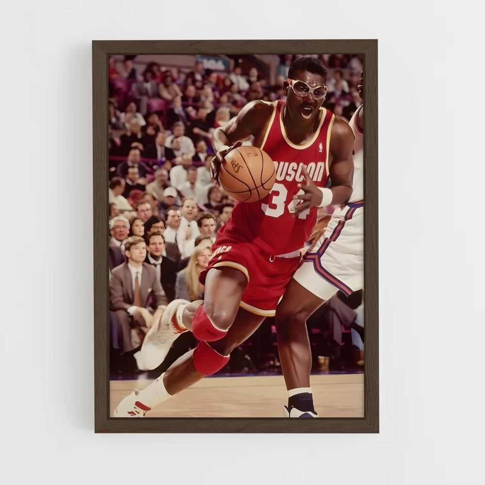 ap-hakeem olajuwon-8 cadre Bois foncé