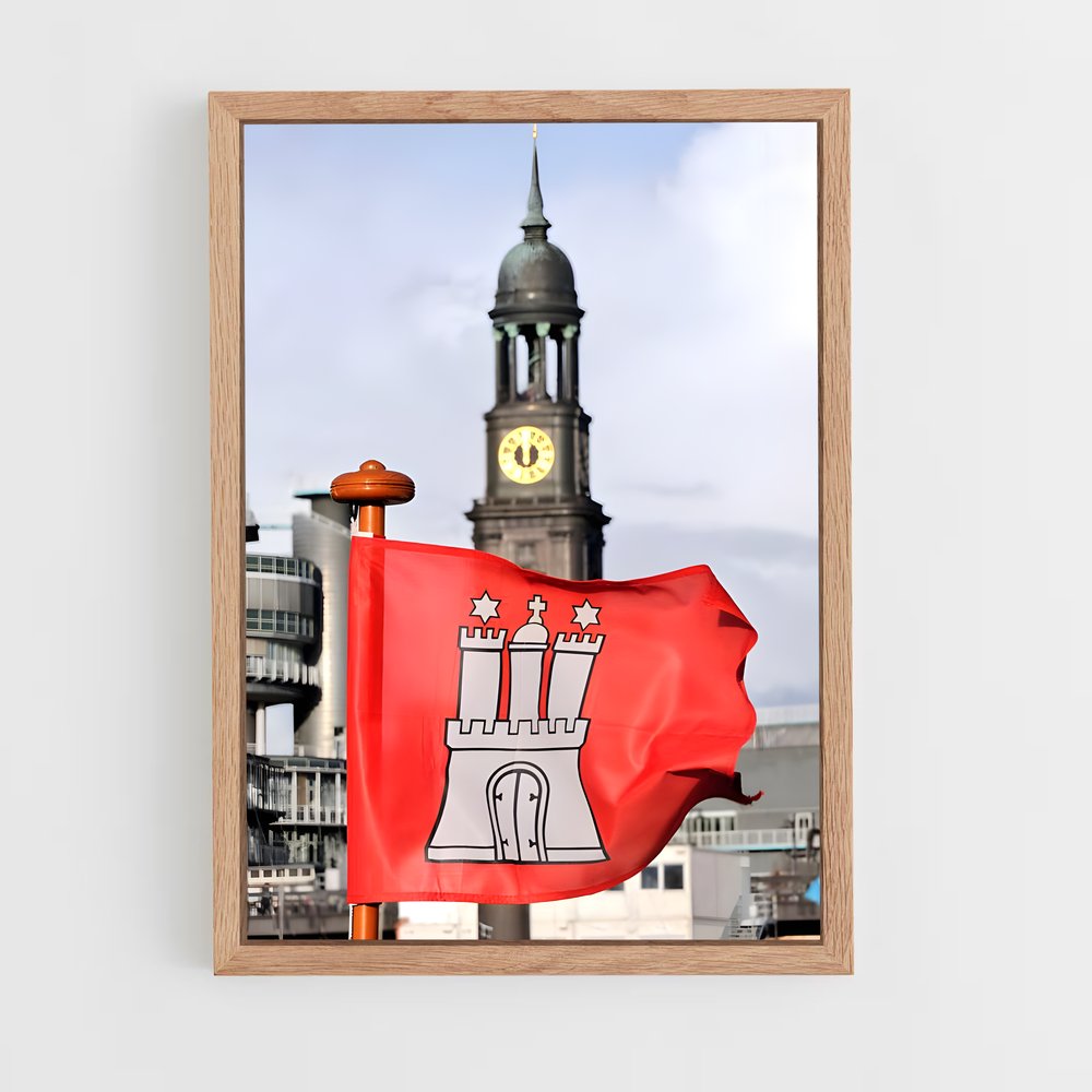 ap-hamburg flag-1 cadre Bois clair