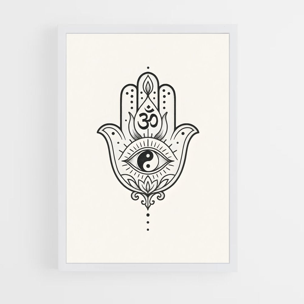 ap-hamsa hand-1 cadre Blanc