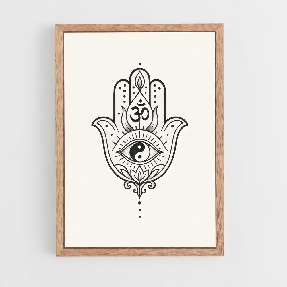 ap-hamsa hand-1 cadre Bois clair