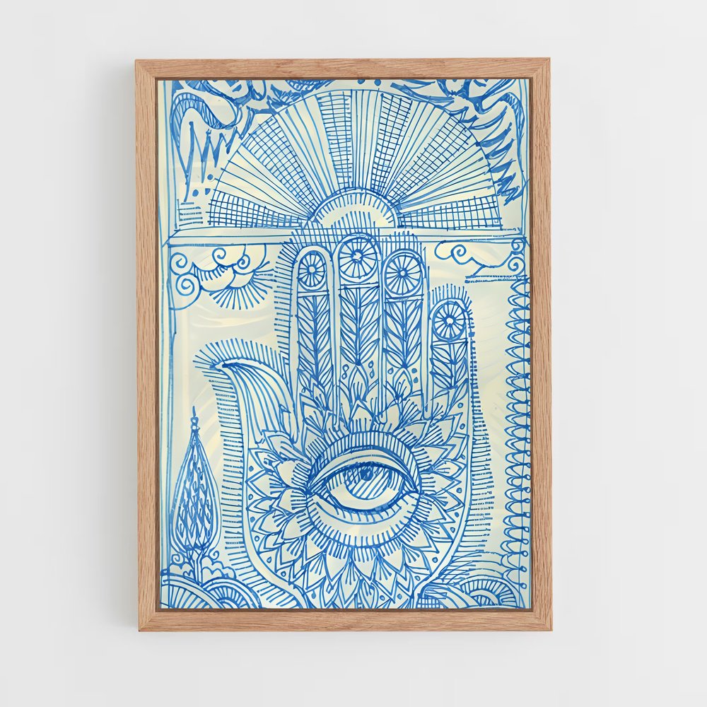 ap-hamsa hand-2 cadre Bois clair