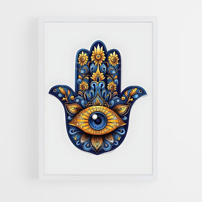 ap-hamsa hand-3 cadre Blanc