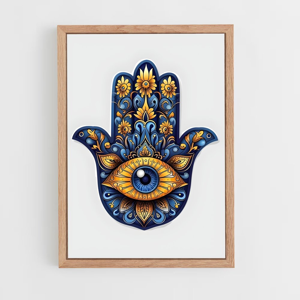 ap-hamsa hand-3 cadre Bois clair
