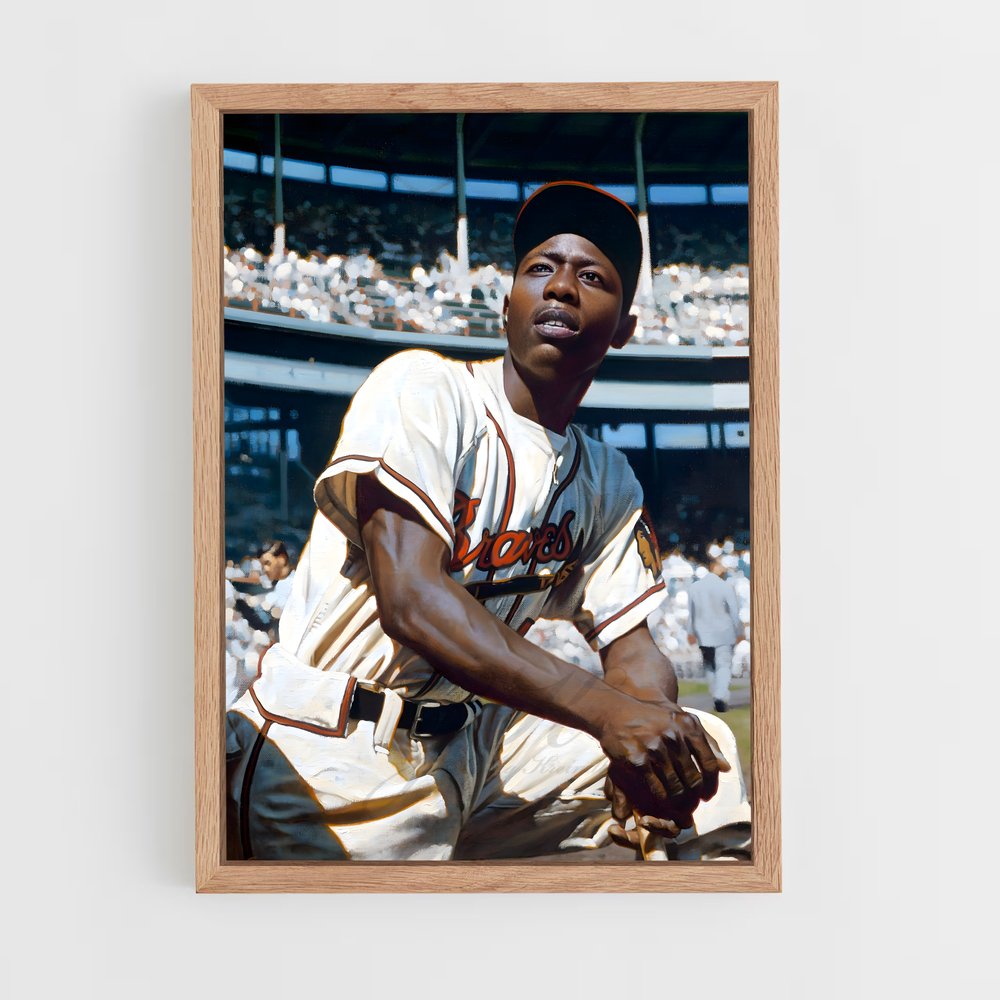 ap-hank aaron-7 cadre Bois clair