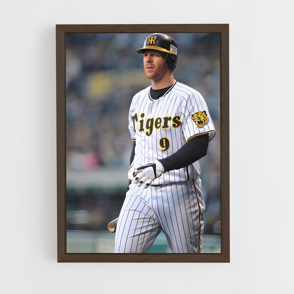 ap-hanshin tigers-1 cadre Bois foncé