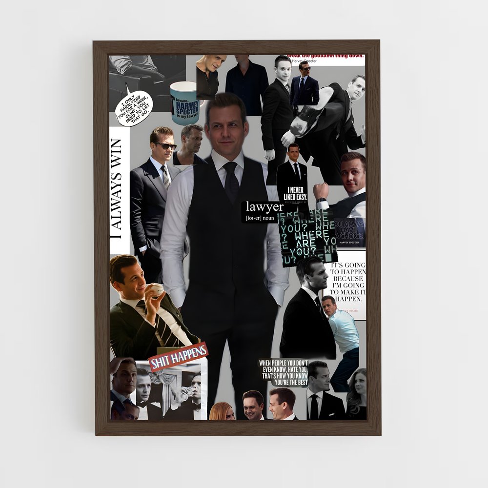 ap-harvey specter-9 cadre Bois foncé