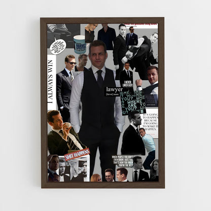 ap-harvey specter-9 cadre Bois foncé