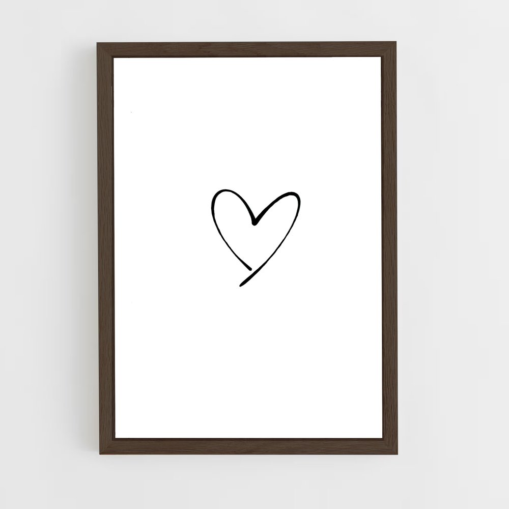 ap-heart symbol-4 cadre Bois foncé