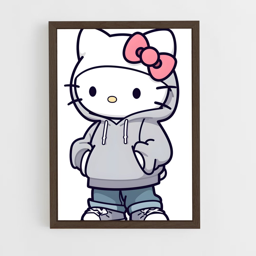 ap-hello kitty-6 cadre Bois foncé