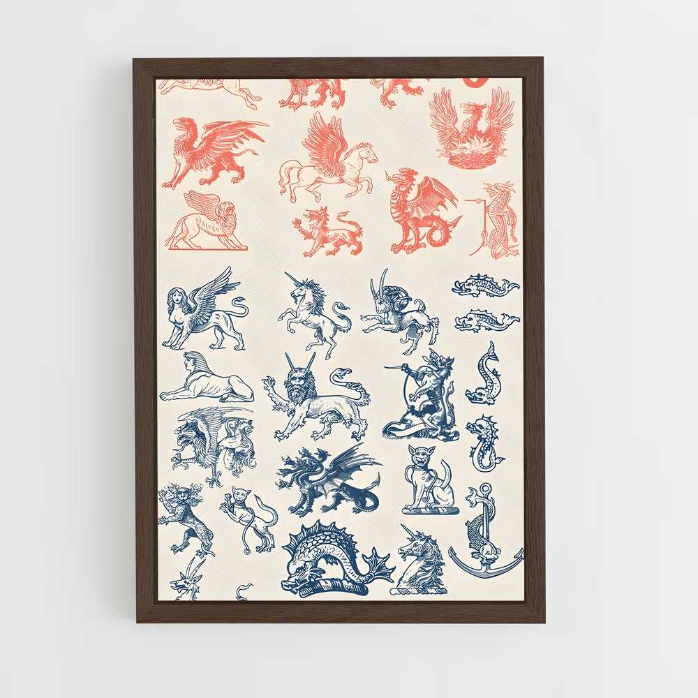 ap-heraldic patterns-2 cadre Bois foncé