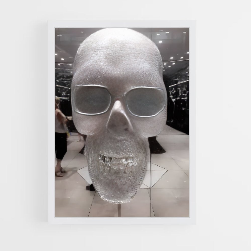 ap-hirst diamond skull-1 cadre Blanc