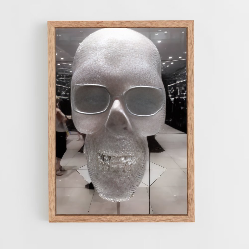 ap-hirst diamond skull-1 cadre Bois clair