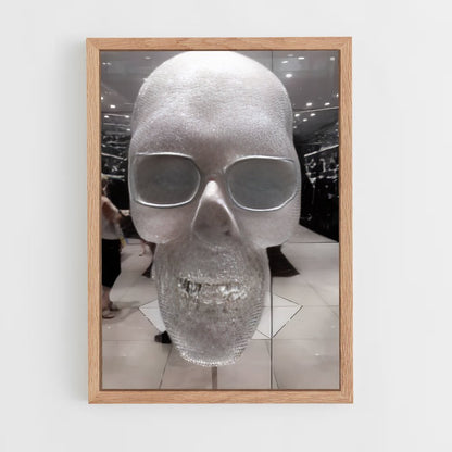 ap-hirst diamond skull-1 cadre Bois clair