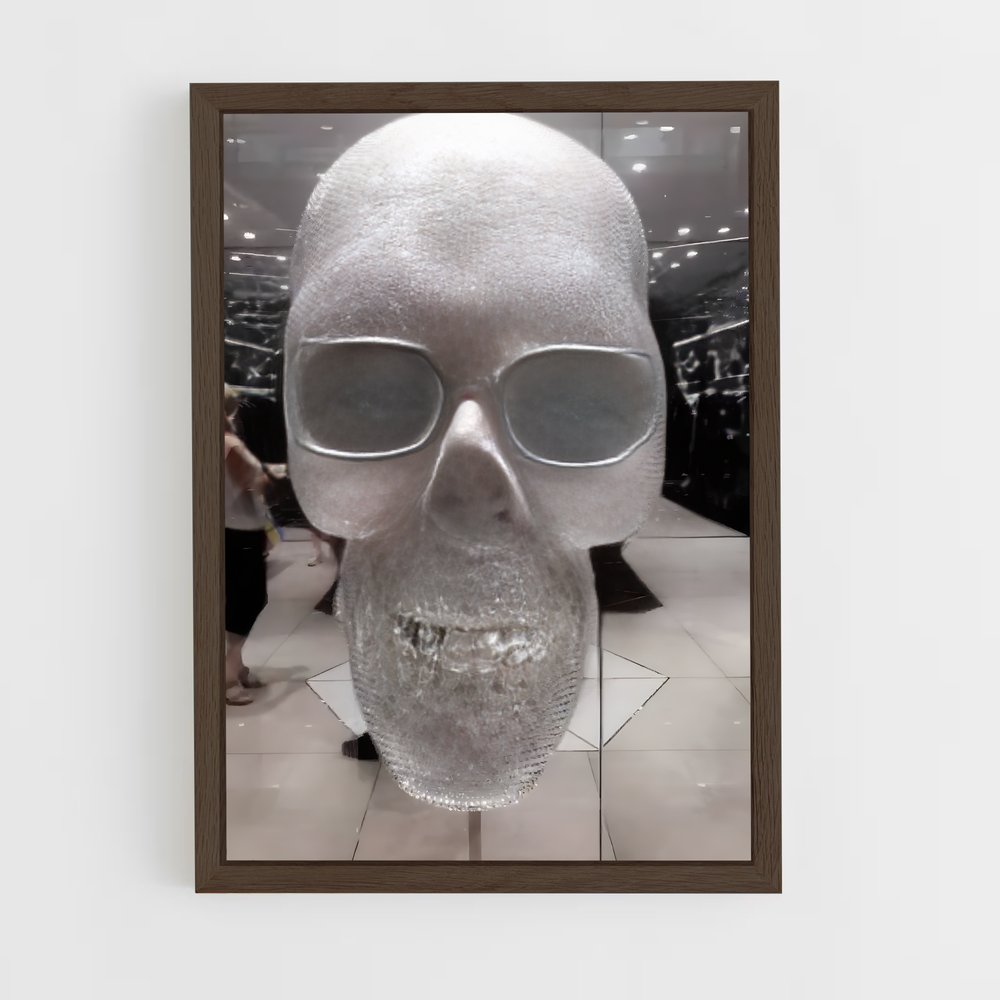 ap-hirst diamond skull-1 cadre Bois foncé