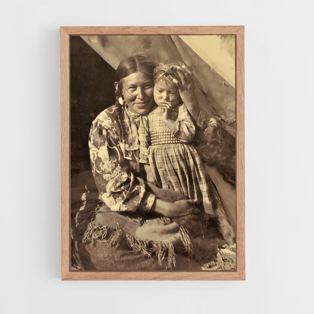 ap-hirst mother and child-1 cadre Bois clair
