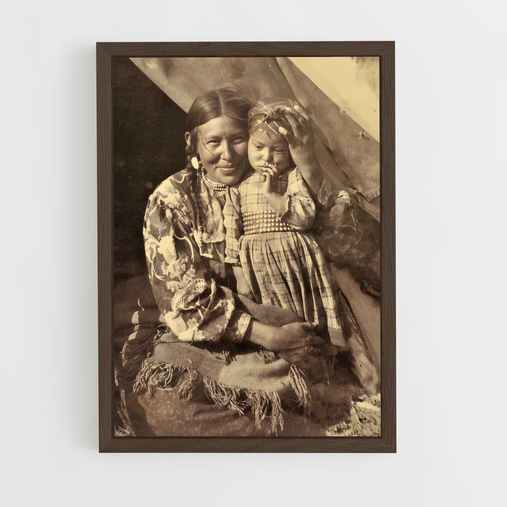 ap-hirst mother and child-1 cadre Bois foncé