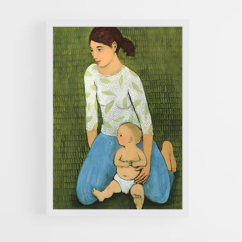 ap-hirst mother and child-2 cadre Blanc