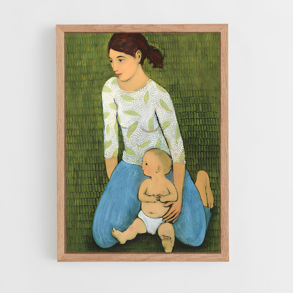 ap-hirst mother and child-2 cadre Bois clair