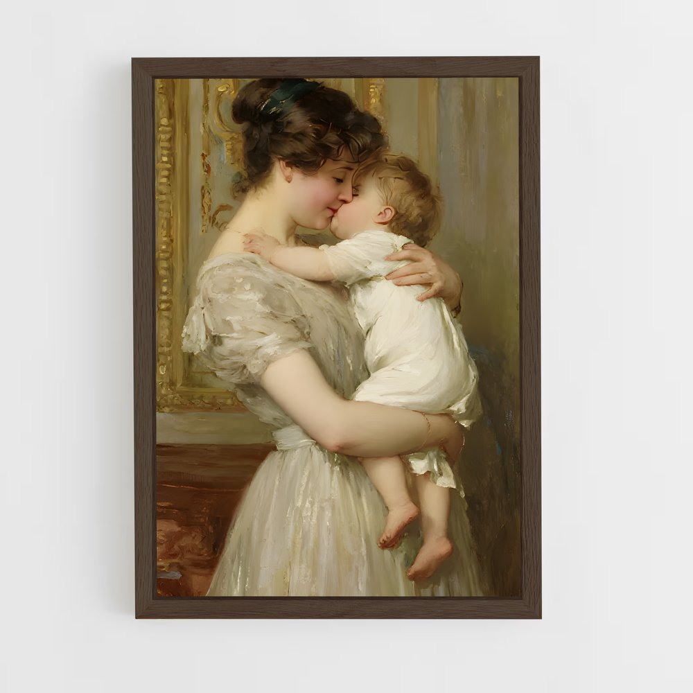 ap-hirst mother and child-4 cadre Bois foncé