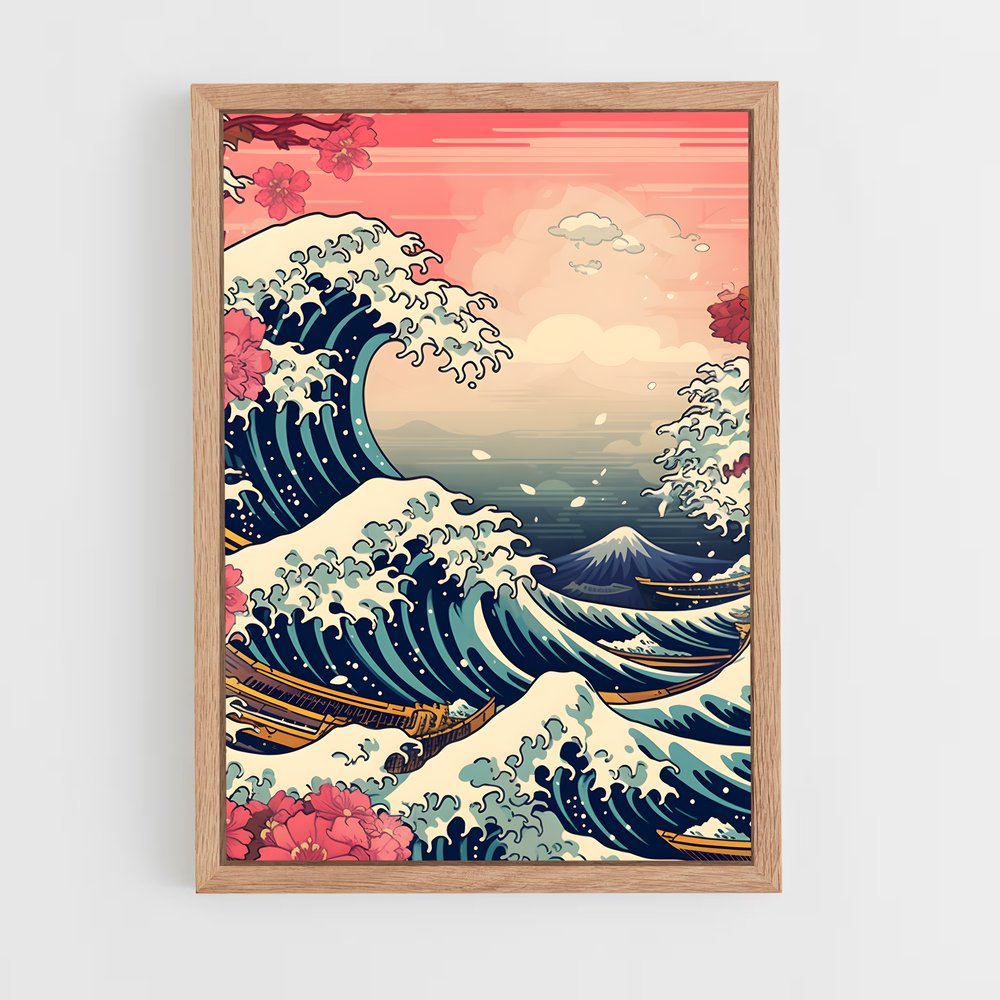 ap-hokusai-1 cadre Bois clair