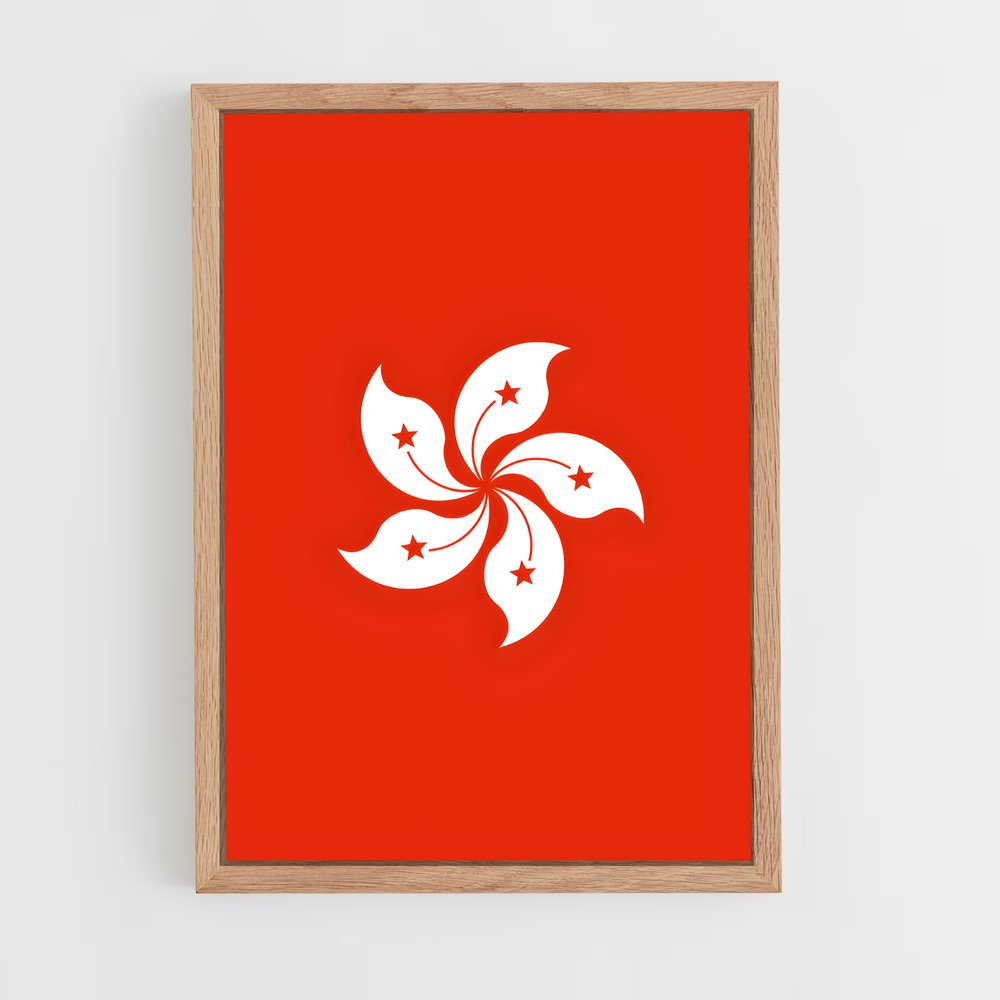 ap-hong kong flag-2 cadre Bois clair