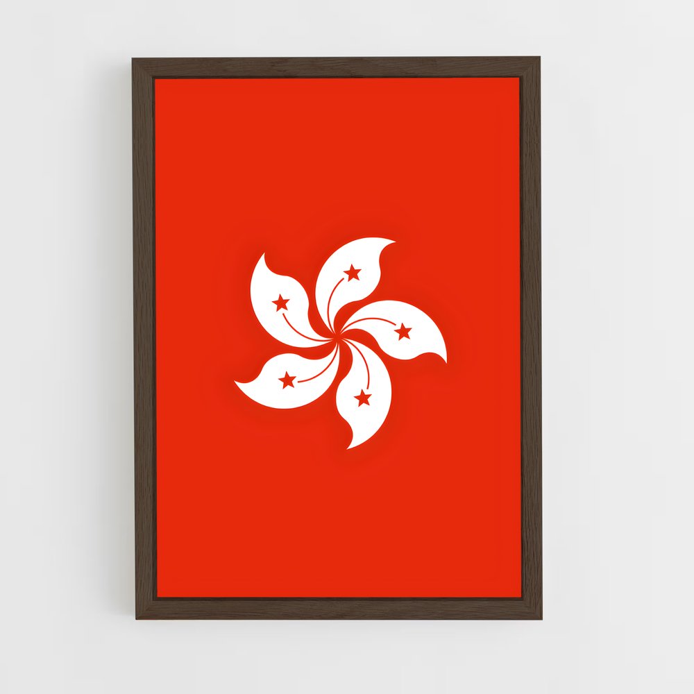 ap-hong kong flag-2 cadre Bois foncé