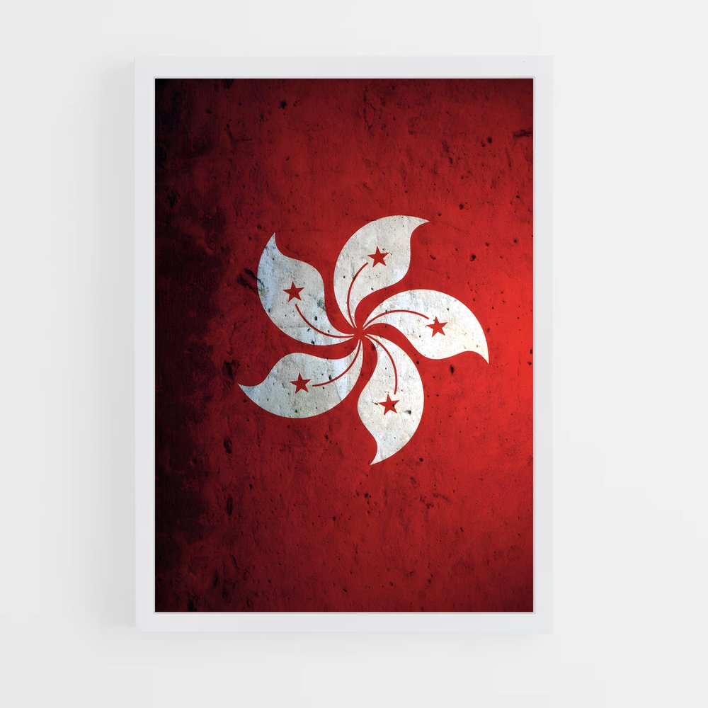 ap-hong kong flag-3 cadre Blanc